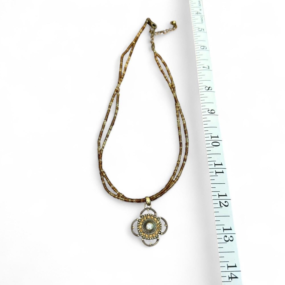 Lia Sophia layered brown cord necklace